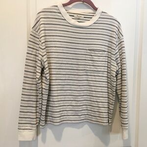Madewell Jacquard Stripe Pocket Tee Size M
